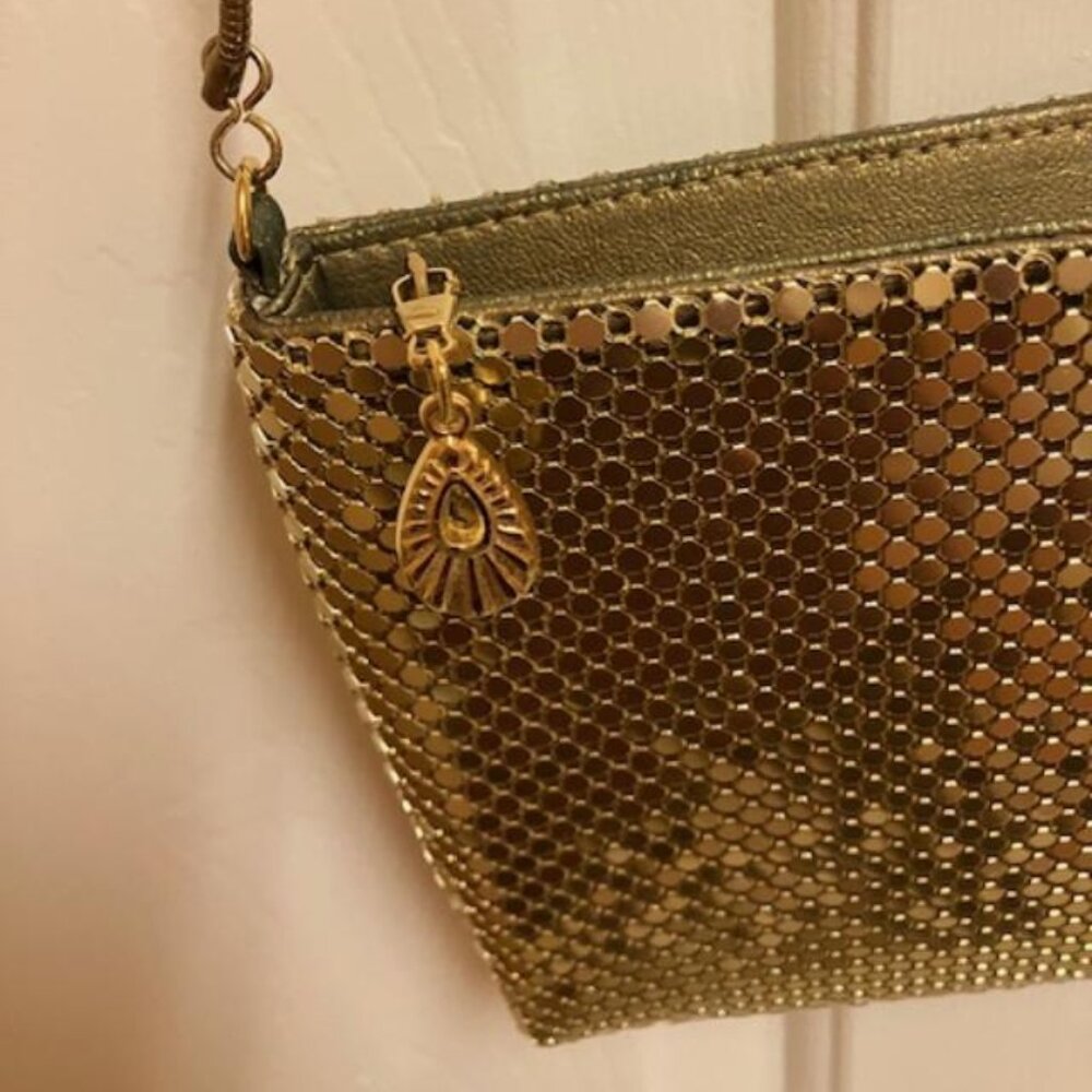 Shiny gold evening bag